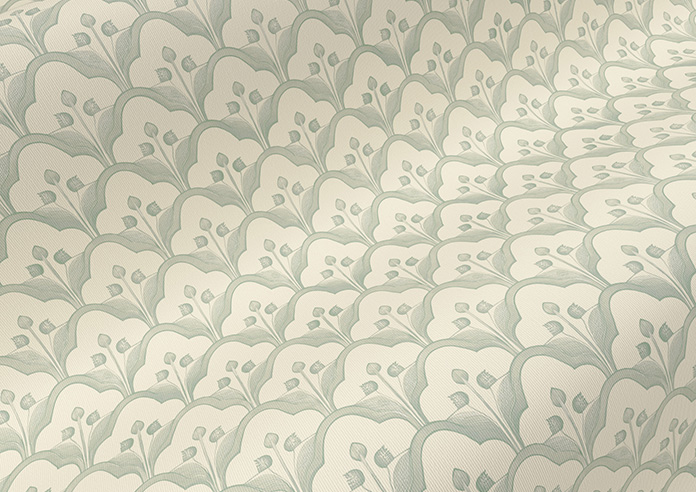 Trellis Prints, Scallop and Bud Green - Twist&Fit Roller Blind - Image 4